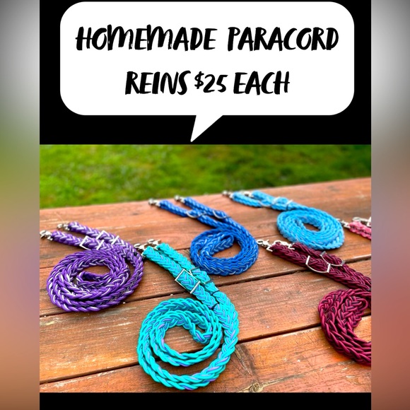 Handmade Adjustable Custom Paracord Reins - Picture 1 of 6